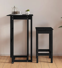 Bartisch Schwarz 60x60x110 cm Massivholz Kiefer