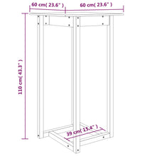 Bartisch Schwarz 60x60x110 cm Massivholz Kiefer