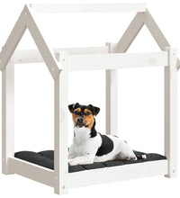 Hundebett Weiß 61x50x70 cm Massivholz Kiefer