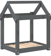 Hundebett Grau 61x50x70 cm Massivholz Kiefer