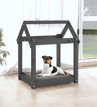 Hundebett Grau 61x50x70 cm Massivholz Kiefer