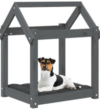 Hundebett Grau 61x50x70 cm Massivholz Kiefer