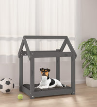 Hundebett Grau 61x50x70 cm Massivholz Kiefer