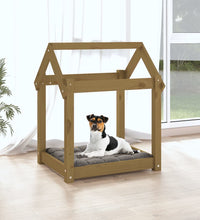 Hundebett Honigbraun 61x50x70 cm Massivholz Kiefer