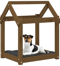 Hundebett Honigbraun 61x50x70 cm Massivholz Kiefer