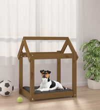 Hundebett Honigbraun 61x50x70 cm Massivholz Kiefer