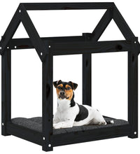 Hundebett Schwarz 61x50x70 cm Massivholz Kiefer