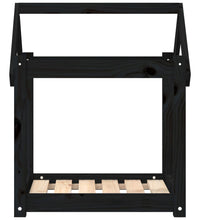 Hundebett Schwarz 61x50x70 cm Massivholz Kiefer