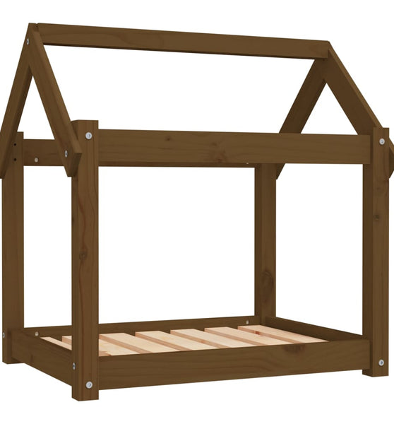 Hundebett Honigbraun 71x55x70 cm Massivholz Kiefer