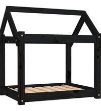 Hundebett Schwarz 71x55x70 cm Massivholz Kiefer