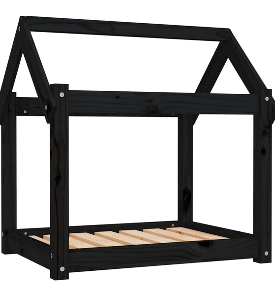 Hundebett Schwarz 71x55x70 cm Massivholz Kiefer