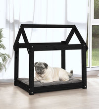 Hundebett Schwarz 71x55x70 cm Massivholz Kiefer
