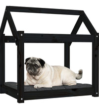 Hundebett Schwarz 71x55x70 cm Massivholz Kiefer