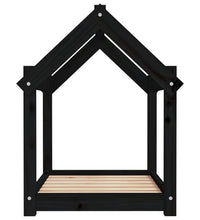 Hundebett Schwarz 71x55x70 cm Massivholz Kiefer