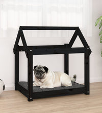 Hundebett Schwarz 71x55x70 cm Massivholz Kiefer