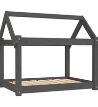 Hundebett Grau 81x60x70 cm Massivholz Kiefer