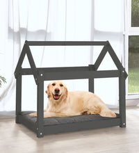 Hundebett Grau 81x60x70 cm Massivholz Kiefer