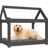Hundebett Grau 81x60x70 cm Massivholz Kiefer