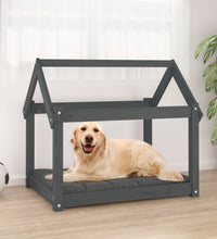 Hundebett Grau 81x60x70 cm Massivholz Kiefer