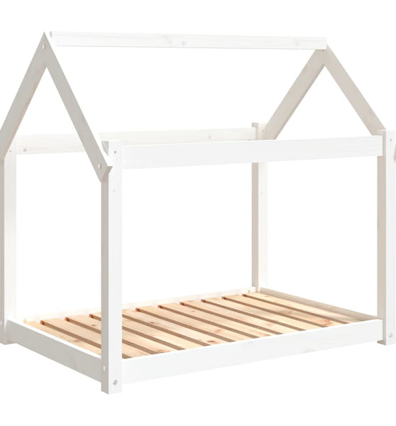 Hundebett Weiß 101x70x90 cm Massivholz Kiefer