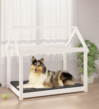 Hundebett Weiß 101x70x90 cm Massivholz Kiefer