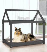 Hundebett Grau 101x70x90 cm Massivholz Kiefer