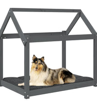 Hundebett Grau 101x70x90 cm Massivholz Kiefer