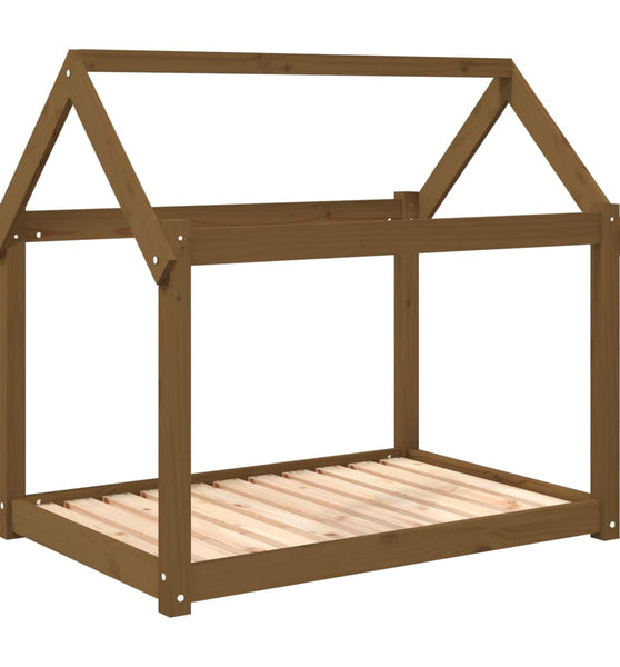 Hundebett Honigbraun 101x70x90 cm Massivholz Kiefer