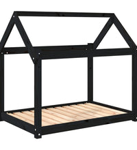 Hundebett Schwarz 101x70x90 cm Massivholz Kiefer