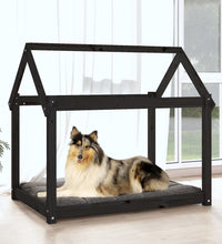 Hundebett Schwarz 101x70x90 cm Massivholz Kiefer
