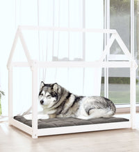 Hundebett Weiß 111x80x100 cm Massivholz Kiefer