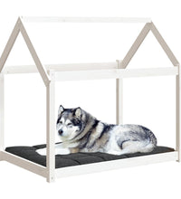 Hundebett Weiß 111x80x100 cm Massivholz Kiefer