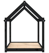 Hundebett Schwarz 111x80x100 cm Massivholz Kiefer
