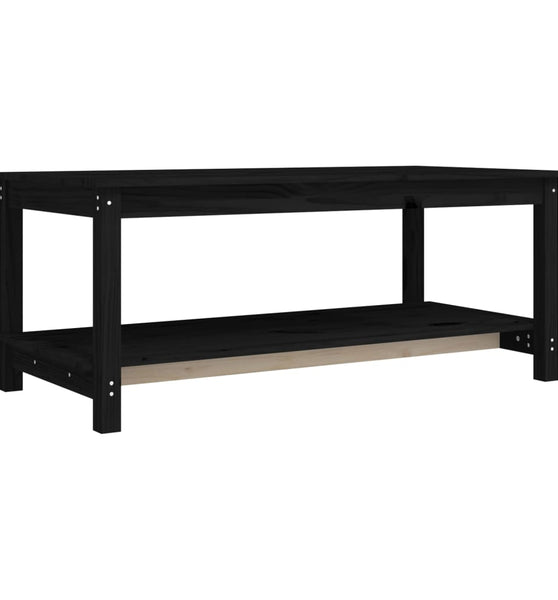Couchtisch Schwarz 110x55x45 cm Massivholz Kiefer