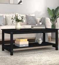 Couchtisch Schwarz 110x55x45 cm Massivholz Kiefer