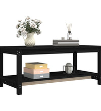 Couchtisch Schwarz 110x55x45 cm Massivholz Kiefer