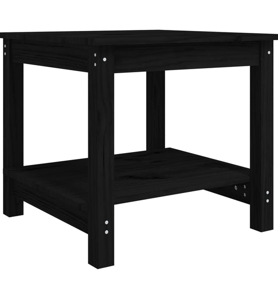 Couchtisch Schwarz 50x50x45 cm Massivholz Kiefer