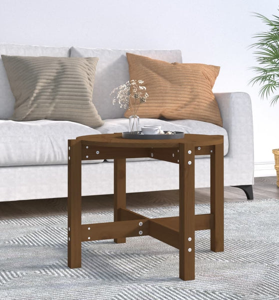 Couchtisch Honigbraun Ø 62,5x45 cm Massivholz Kiefer