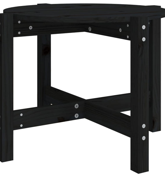 Couchtisch Schwarz Ø 62,5x45 cm Massivholz Kiefer
