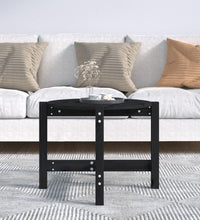 Couchtisch Schwarz Ø 62,5x45 cm Massivholz Kiefer