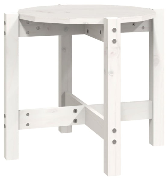 Couchtisch Weiß Ø 52,5x45 cm Massivholz Kiefer
