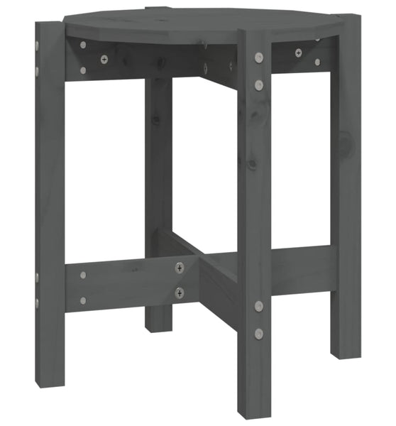 Couchtisch Grau Ø 42,5x45 cm Massivholz Kiefer