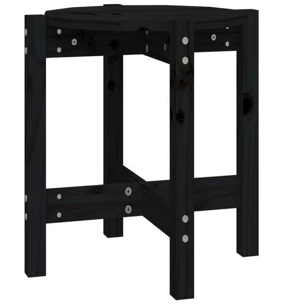 Couchtisch Schwarz Ø 42,5x45 cm Massivholz Kiefer