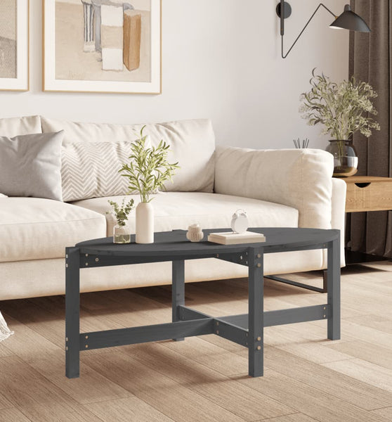 Couchtisch Grau 118x63x45 cm Massivholz Kiefer