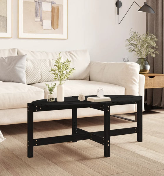 Couchtisch Schwarz 118x63x45 cm Massivholz Kiefer