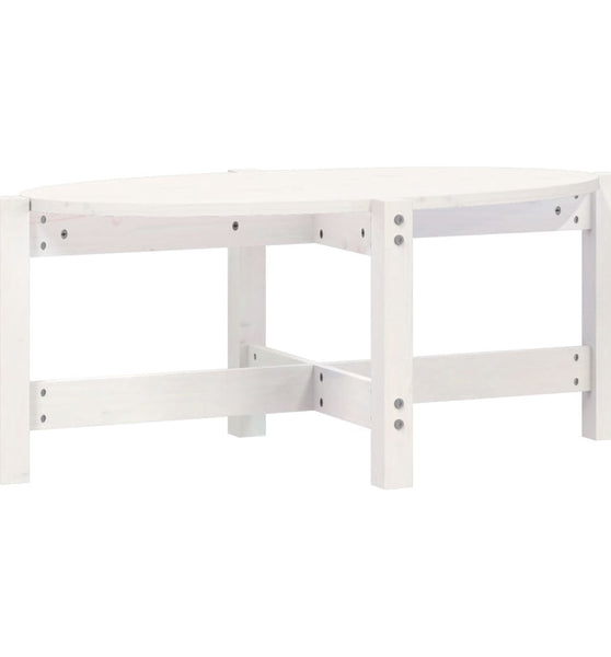 Couchtisch Weiß 87x48x35 cm Massivholz Kiefer