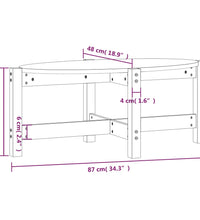 Couchtisch Honigbraun 87x48x35 cm Massivholz Kiefer