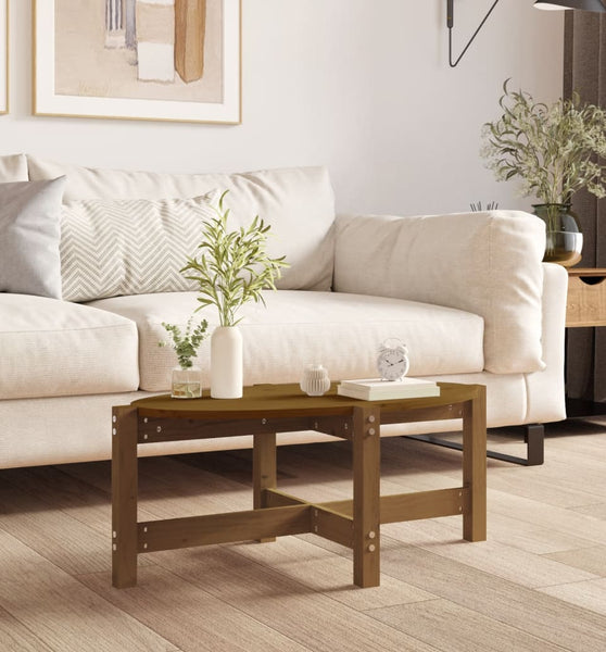 Couchtisch Honigbraun 87x48x35 cm Massivholz Kiefer