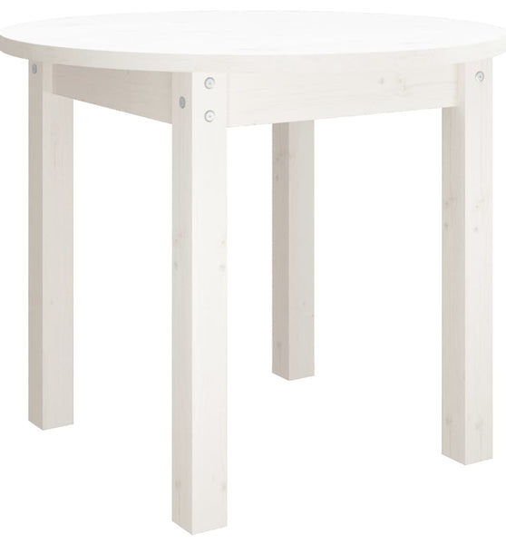 Couchtisch Weiß Ø 55x45 cm Massivholz Kiefer