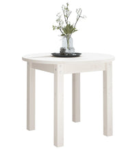 Couchtisch Weiß Ø 55x45 cm Massivholz Kiefer